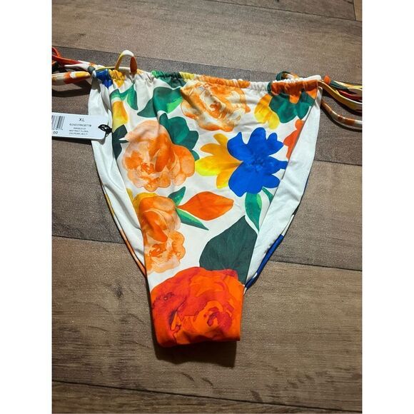 WeWoreWhat Floral Ruched String Bikini Bottom Woman’s Size XL MSRP $95 NEW - Picture 2 of 7